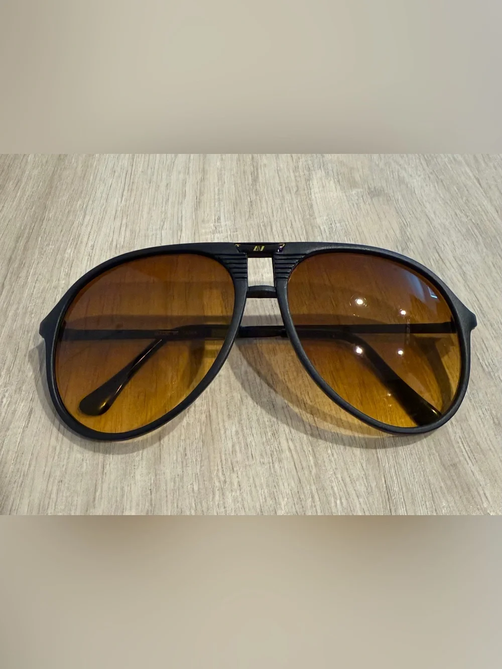 Vintage AmberVision Sunglasses 80s Aviators